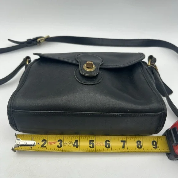 Vintage‎ Coach Devon Crossbody Bag Black Leather Handbag No 0255 235 - Picture 5 of 15